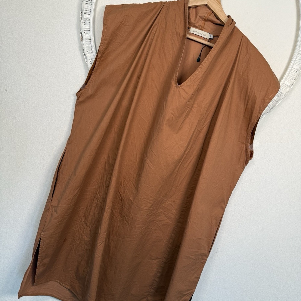 McCullough‎ Dress Jumper Womens Classic Oversize Lagenlook Pockets Boho Brown S